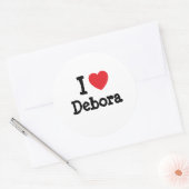 Ik hou van Debora hart T-shirt Ronde Sticker (Envelop)
