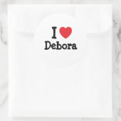 Ik hou van Debora hart T-shirt Ronde Sticker (Tas)