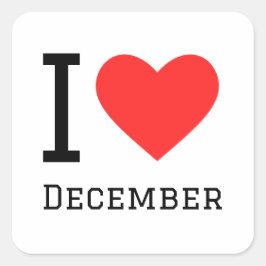 Ik hou van December Vierkante Sticker