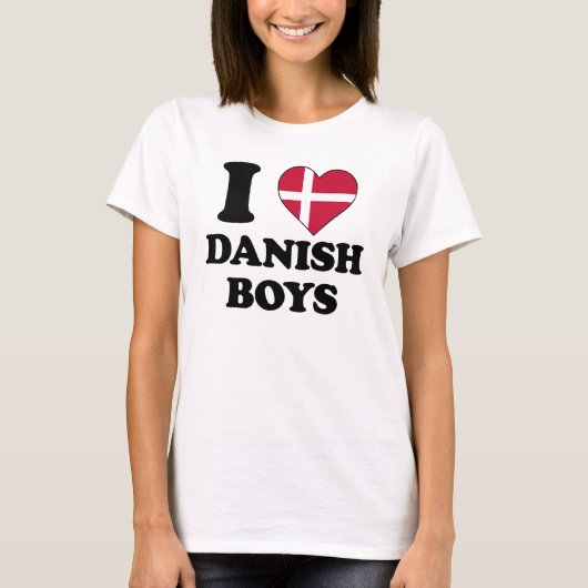 Ik hou van Deense jongens T-shirt (Voorkant)