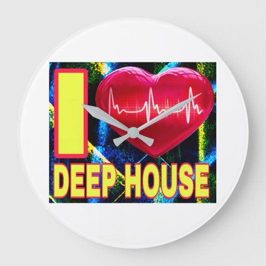IK HOU VAN DEEP HOUSE GELE FONTS GROTE KLOK (Voorkant)