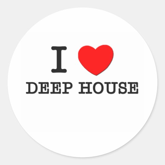 Ik hou van Deep House Ronde Sticker (Voorkant)