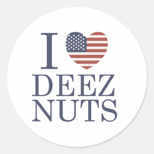 Ik hou van Deez Nuts Ronde Sticker (Voorkant)