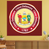 Ik hou van Delaware Canvas Afdruk (Insitu (Woonkamer))