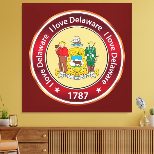 Ik hou van Delaware Canvas Afdruk (Insitu (Woonkamer))