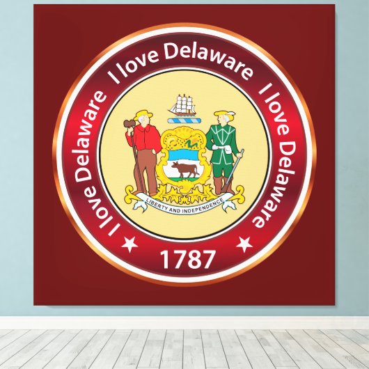 Ik hou van Delaware Canvas Afdruk (Insitu (Houten vloer))