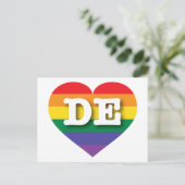 Ik hou van Delaware Rainbow Heart Briefkaart (Staand voorkant)
