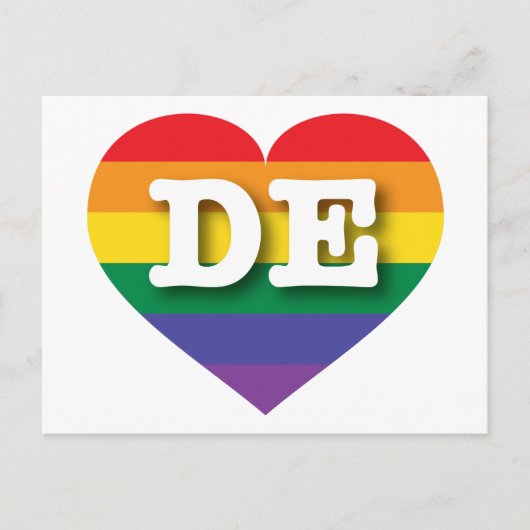 Ik hou van Delaware Rainbow Heart Briefkaart (Voorkant)