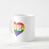 Ik hou van Delaware Rainbow Heart Koffiemok (Voorkant links)