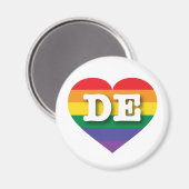 Ik hou van Delaware Rainbow Heart Magneet (Voorkant / Achterkant)
