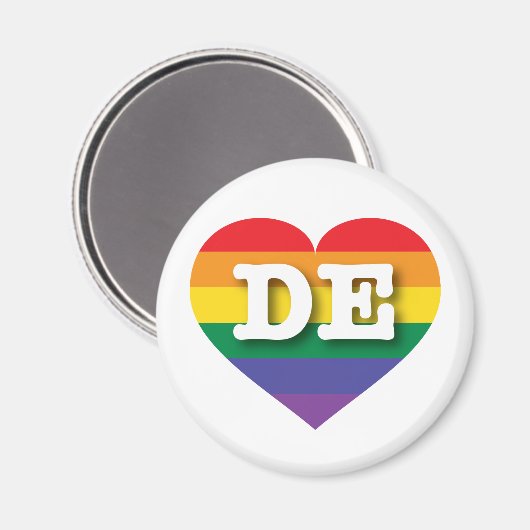 Ik hou van Delaware Rainbow Heart Magneet (Voorkant / Achterkant)