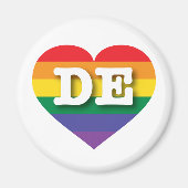 Ik hou van Delaware Rainbow Heart Magneet (Voorkant)