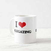 Ik hou van delegeren koffiemok (Voorkant links)