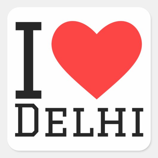 Ik hou van Delhi Vierkante Sticker (Voorkant)