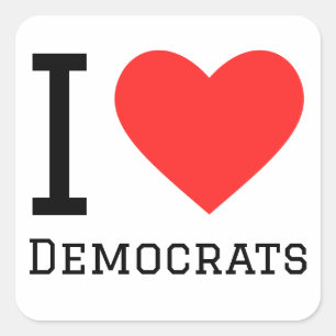 Ik hou van democraten vierkante sticker