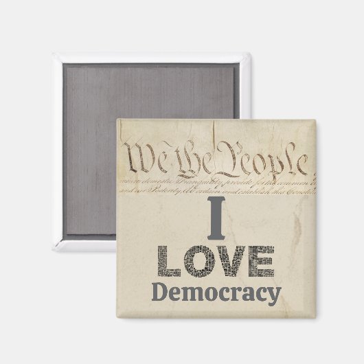 Ik Hou Van Democratie Magneet (Voorkant / Achterkant)
