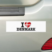 Ik hou van Denemarken Bumpersticker (Op auto)
