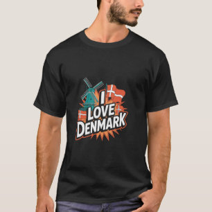 Ik hou van Denemarken Deens Souvenir Denemarken Re T-shirt