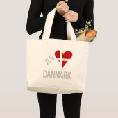 Ik Hou Van Denemarken Grijs Grote Tote Bag (Voorkant (product))