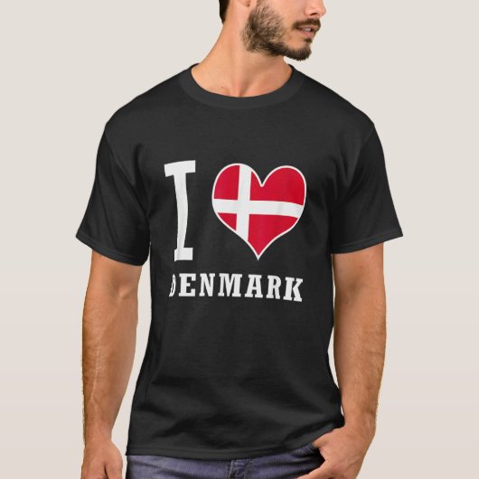 Ik hou van Denemarken Jeg Elsker Danmark T-shirt (Voorkant)