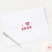Ik hou van Denemarken Ronde Sticker (Envelop)