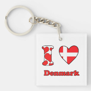 Ik hou van Denemarken Sleutelhanger