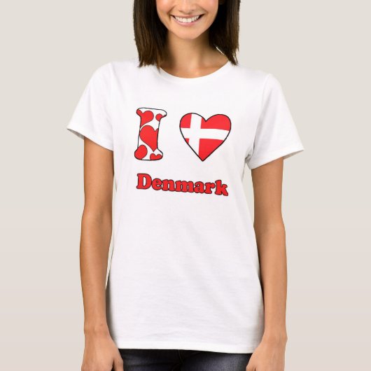 Ik hou van Denemarken T-shirt (Voorkant)