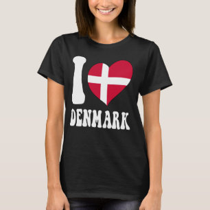 Ik hou van Denemarken, trots om de Deense vlag te T-shirt