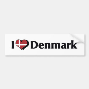 Ik hou van Denemarken vlag Bumpersticker