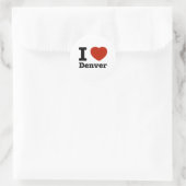 Ik hou van denver ronde sticker (Tas)