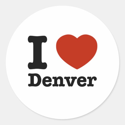 Ik hou van denver ronde sticker (Voorkant)