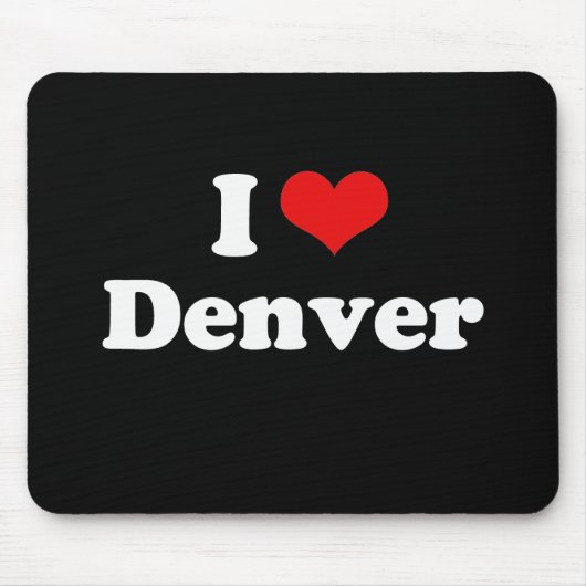 Ik hou van Denver Tshirt White Tshirt Muismat (Voorkant)