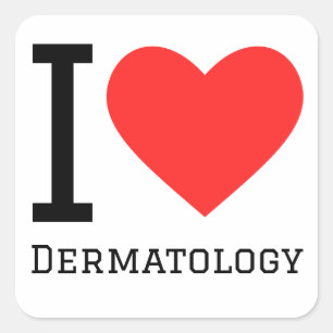 Ik hou van dermatologie vierkante sticker