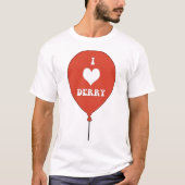 Ik hou van DERRY op de rode ballon.. ik begin Derr T-shirt (Voorkant)