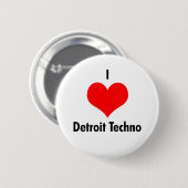 Ik hou van 'detroit' techno ronde button 5,7 cm (Voorkant /achterkant)