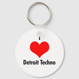 Ik hou van 'detroit' techno sleutelhanger