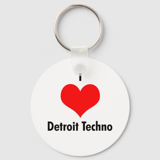 Ik hou van 'detroit' techno sleutelhanger (Voorkant)