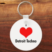 Ik hou van 'detroit' techno sleutelhanger (Voorkant)