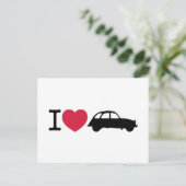 Ik hou van Deux Chevaux Old Timer Car Briefkaart (Staand voorkant)