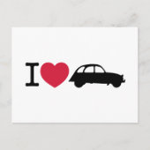 Ik hou van Deux Chevaux Old Timer Car Briefkaart (Voorkant)