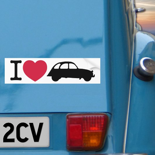 Ik hou van Deux Chevaux Old Timer Car Bumpersticker