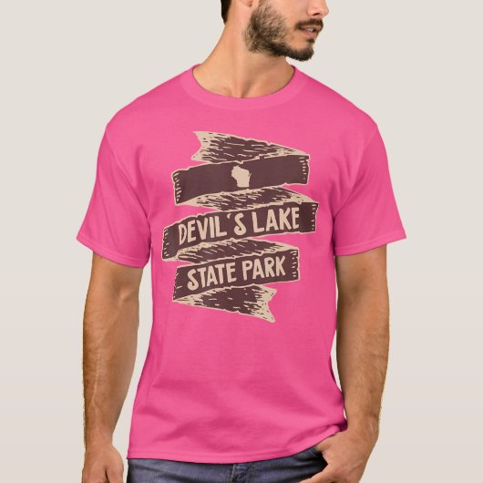 Ik hou van Devils Lake State Park Wisconsin met wa T-shirt (Voorkant)
