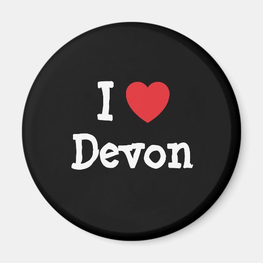 Ik hou van Devon hart op maat gepersonaliseerd Magneet (Voorkant)