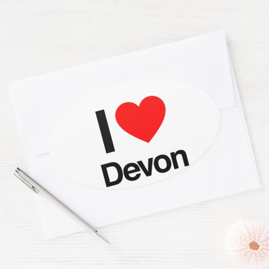 ik hou van devon ovale sticker (Envelop)