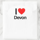 ik hou van devon ovale sticker (Tas)