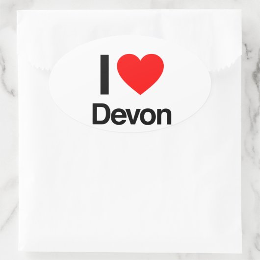ik hou van devon ovale sticker (Tas)