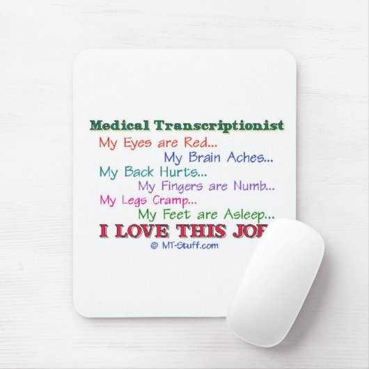 Ik hou van deze baan! muismat (Met muis)