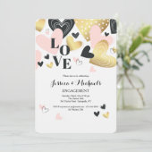 Ik hou van deze hartenuitnodiging kaart (Staand voorkant)