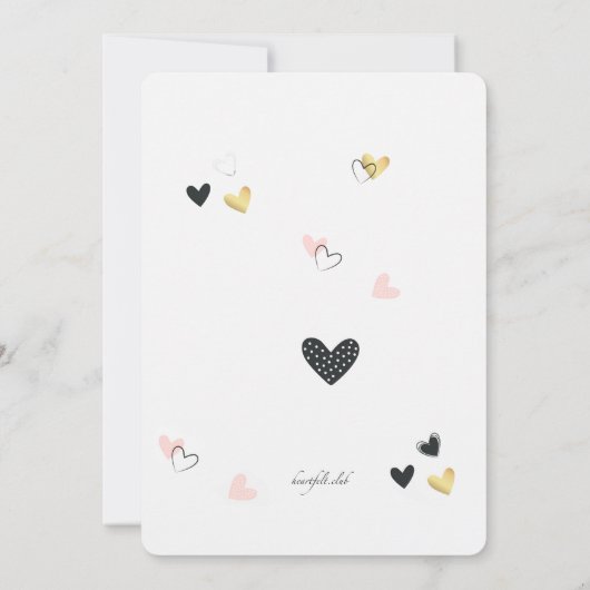 Ik hou van deze hartenuitnodiging kaart (Achterkant)