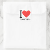 Ik hou van diamanten vierkante sticker (Tas)